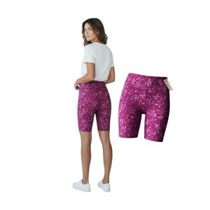 No Boundaries Purple Floral Bike Shorts With Side Pocket For Phone